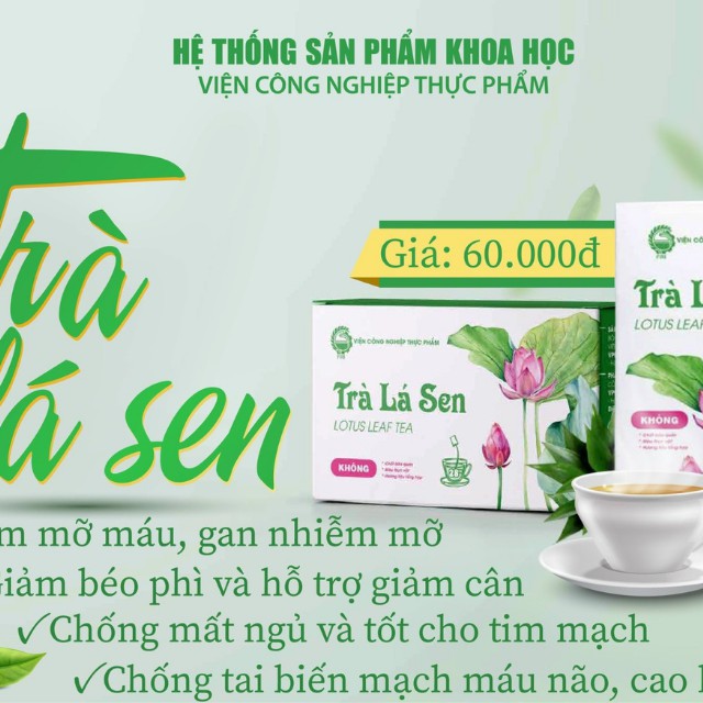 [Date 2023,Mẫu Mới Nhât]Thực Phẩm Bảo Vệ Sức Khỏe Trà Lá Sen Viện Công Nghệ Thực Phẩm  hộp 28 túi lọc