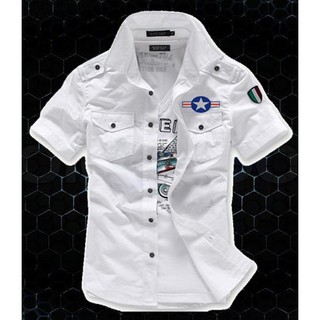 Áo Sơ Mi Nam Cầu Vai Logo Cờ Ý Cao Cấp