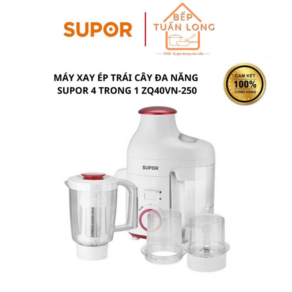 Máy xay ép trái cây đa năng SUPOR 4 trong 1 ZQ40VN-250, xay thịt, xay rau củ, xay sinh tố, ép hoa quả đa năng