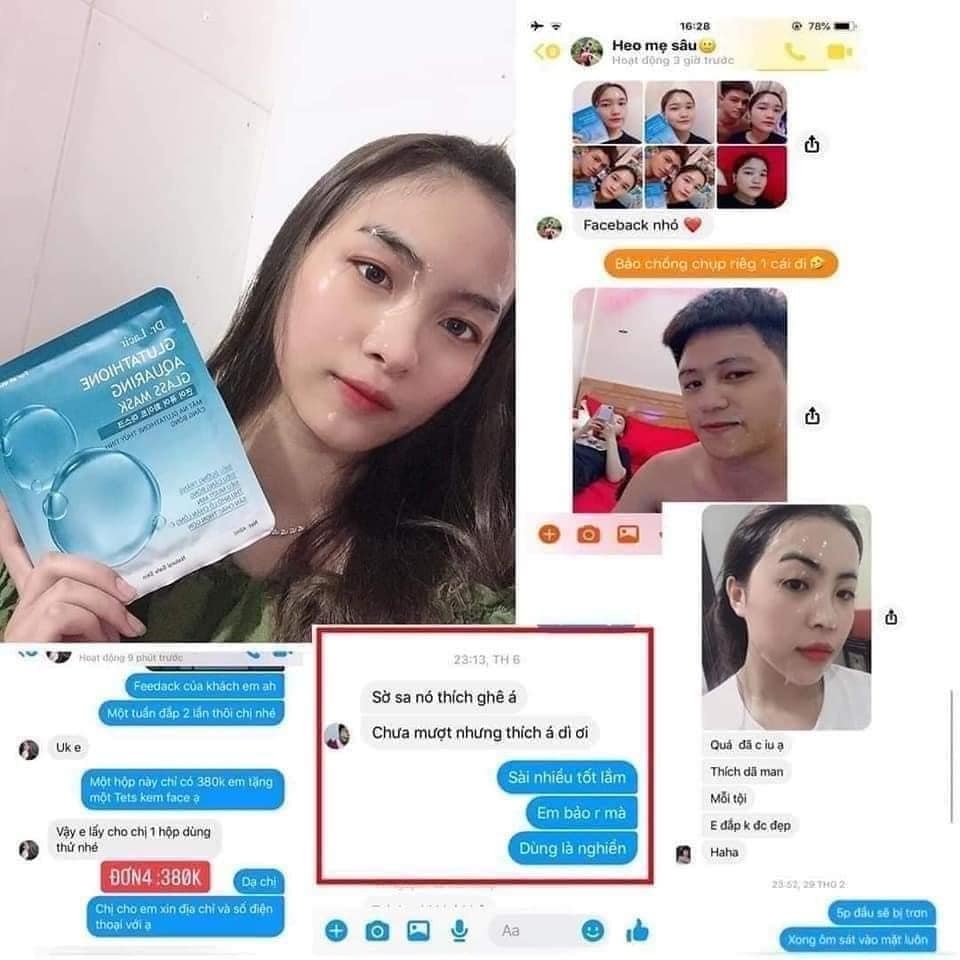 Mặt nạ dưỡng da Minhchaustore mặt nạ glutathione thủy tinh dr lacir siêu căng bóng siêu dưỡng da