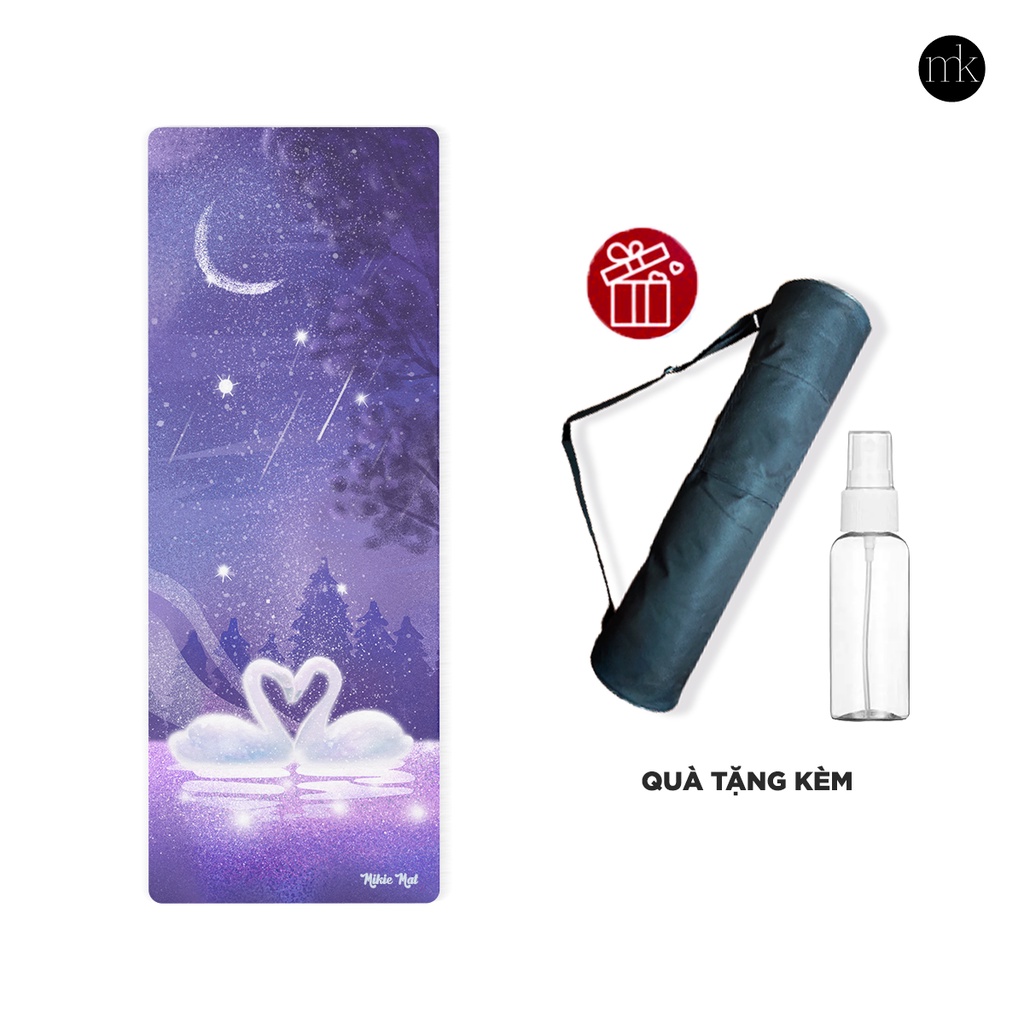 Thảm yoga Mikie Mat Microfiber in hình, thấm hút mồ hôi KB11