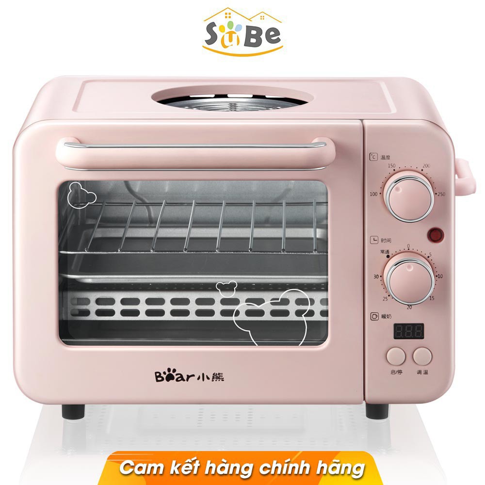 Lò Nướng Đa Năng 3 trong 1 Bear DSL-C02B1 - Dung Tích 8L, Màu Hồng, Kích Thước 508x280x296mm
