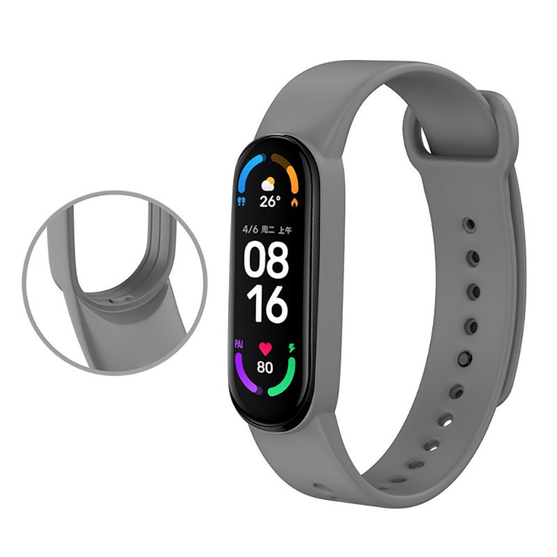 Dây Đeo Thay Thế Chất Liệu Silicon Màu Trơn Cho Mi Band 6