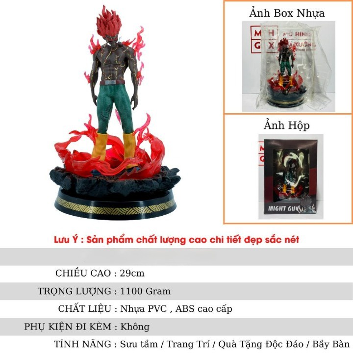 Mô hình Naruto, Thầy Might Guy có LED Ở MẮT bát môn độn giáp cao 29cm, figure naruto để bàn trang trí, mô hình anime