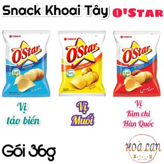 Snack khoai tây O'Star vị tảo biển / muối / kim chi Hàn Quốc gói 36g