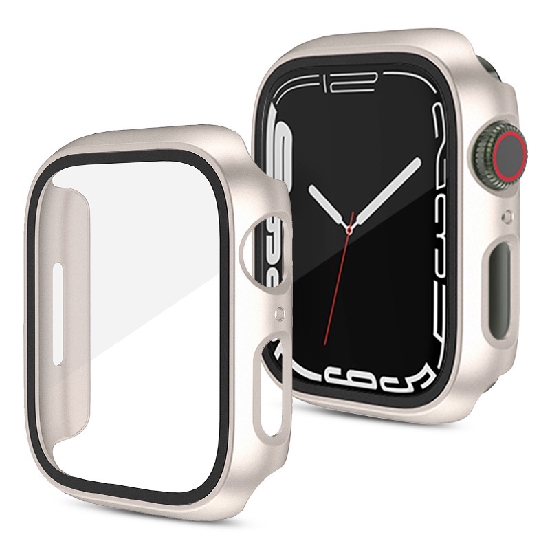 Bộ Kính Cường Lực + Ốp Bảo Vệ Mặt Đồng Hồ Thông Minh Apple Watch Series 7 6 SE 5 4 41mm 45mm 40MM 44MM