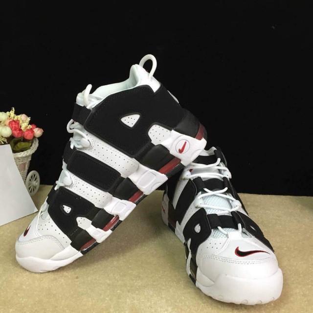 Giày Thể Thao Nike Air More Uptempo Trắng Chữ Đen _Giaysneaker