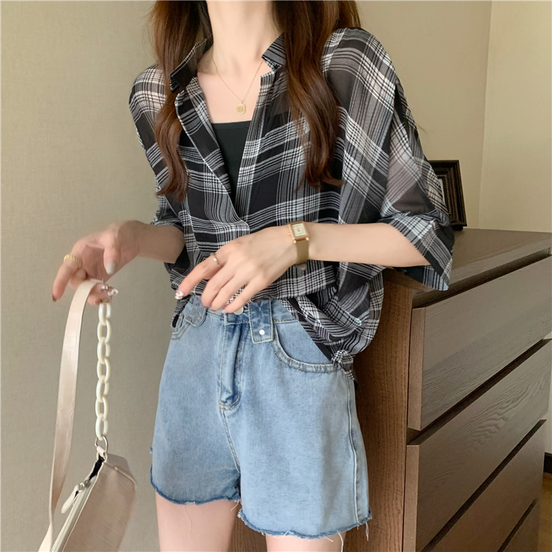 SUXI Áo khoác chiffon cổ V dáng rộng chống nắng thời trang trẻ trung nữ tính