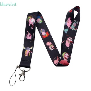 BLUEVELVET Cellphone Anime Lanyard Keychain Webbing Hang Rope Mobile Phone Straps Key Ring Mobile Phone Accessories Cute ID Card Holder Anime Characters Work Card Holder The Courage Dog
