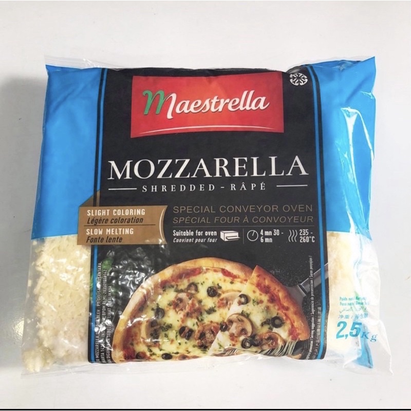 Phô mai bào sợi mozzarella HSD: tháng 11/2023