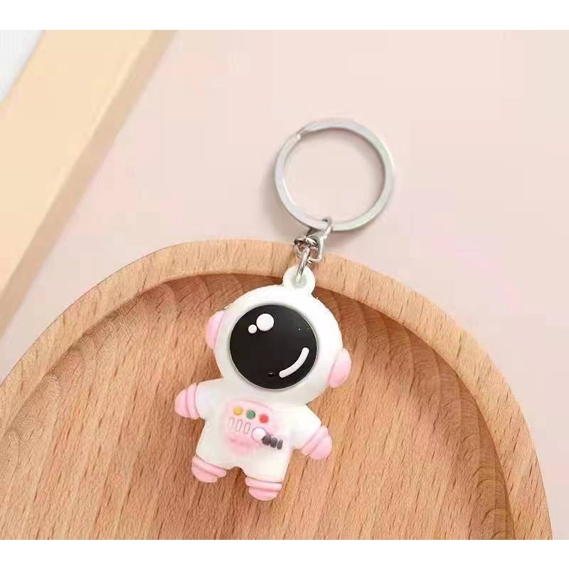 Móc Khóa Búp Bê Phi Hành Gia Sáng Tạo Gắn Quả Bông Cho Cặp Đôi