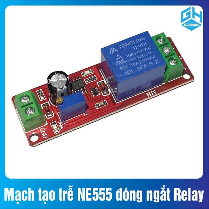 Mạch tạo trễ NE555 đóng ngắt Relay 5V,12V tùy chọn trong phân loại