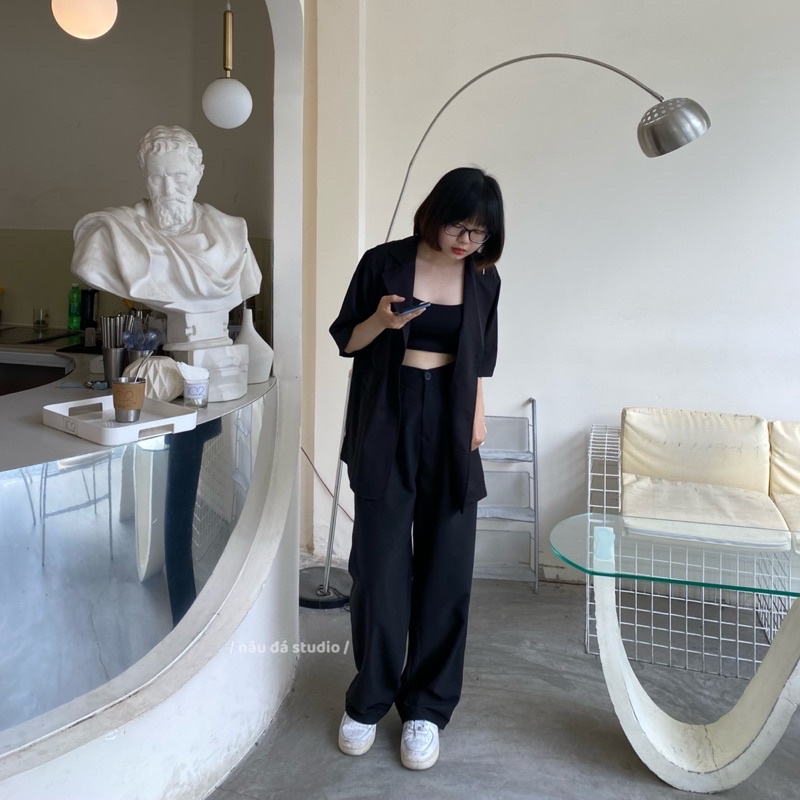 BLAZER NGẮN TAY HÀN QUỐC (ảnh thật) - NÂU ĐÁ STUDIO. | BigBuy360 - bigbuy360.vn