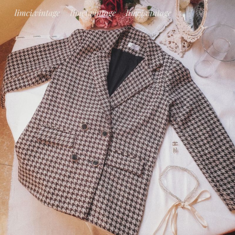 Áo vest blazer nữ Hàn Quốc 2 lớp cao cấp phong cách vintage MS01