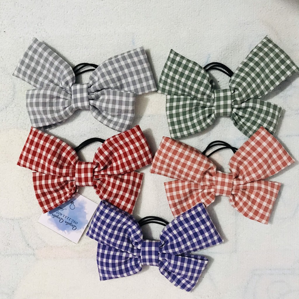 cột tóc nơ lưới xinh xĩu / cột tóc nơ chụp ngoại cảnh