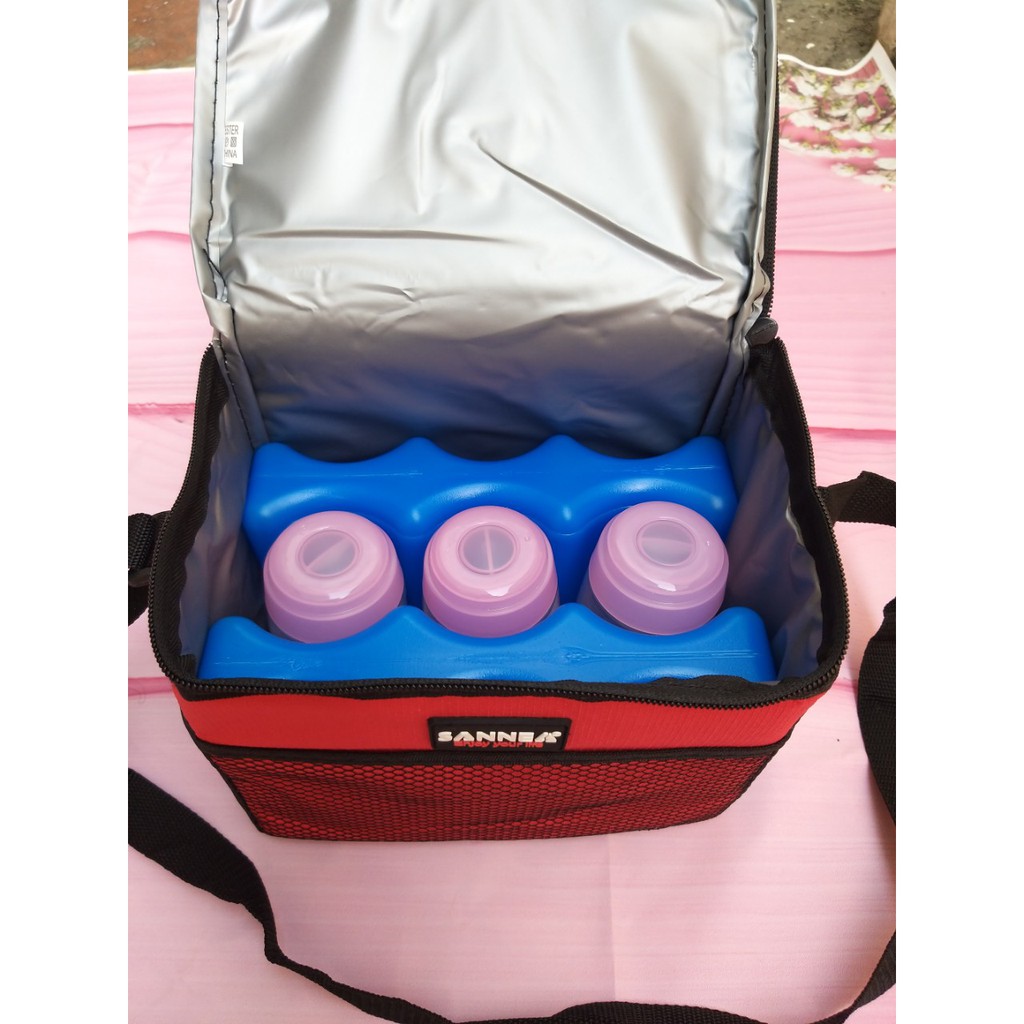 Túi giữ nhiệt giữ lạnh bình sữa Sanea 5L kèm 2 đá sóng (giữ lạnh 3 bình sữa 10-12 tiếng)