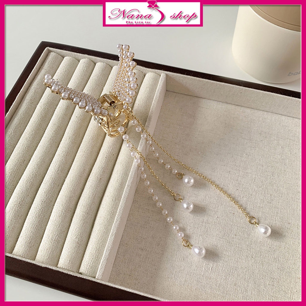 Kẹp càng cua con bươm' mini nhỏ đính đá ngọc trai nhân tạo cao cấp hàng đẹp loại 1 xinh xắn sang chảnh giá rẻ