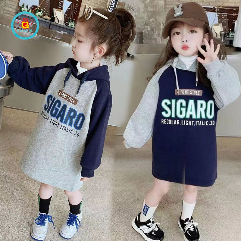 Áo sweatshirt bé gái IQ ANGEL Tay Dài Phong Cách Phương Tây Thời Trang Thu Đông Cho Bé Gái