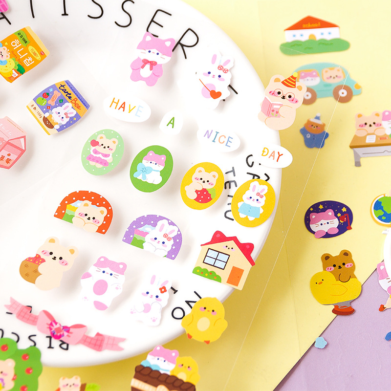 1 Tờ Giấy Dán Trang Trí Họa Tiết Hoạt Hình Đáng Yêu