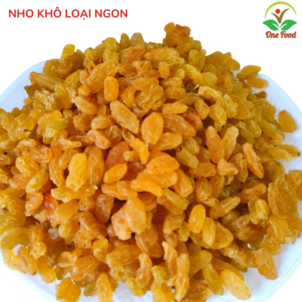 Nho Khô - NHO KHÔ VÀNG ẤN ĐỘ LOẠI 1 (không đường ) - Trái Cây sấy, Hoa Quả Sấy - Đồ Ăn Vặt - OneFood68