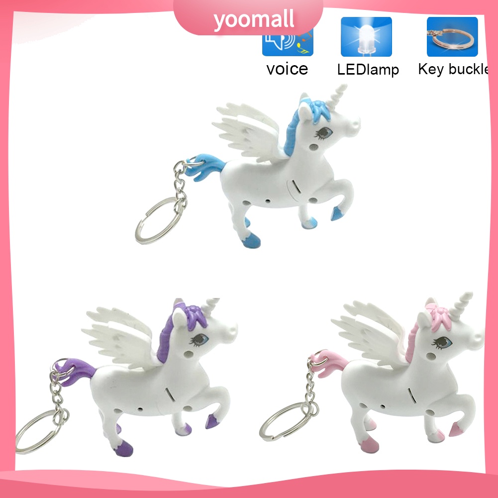 Móc khóa hình ngựa kì lân có đèn LED