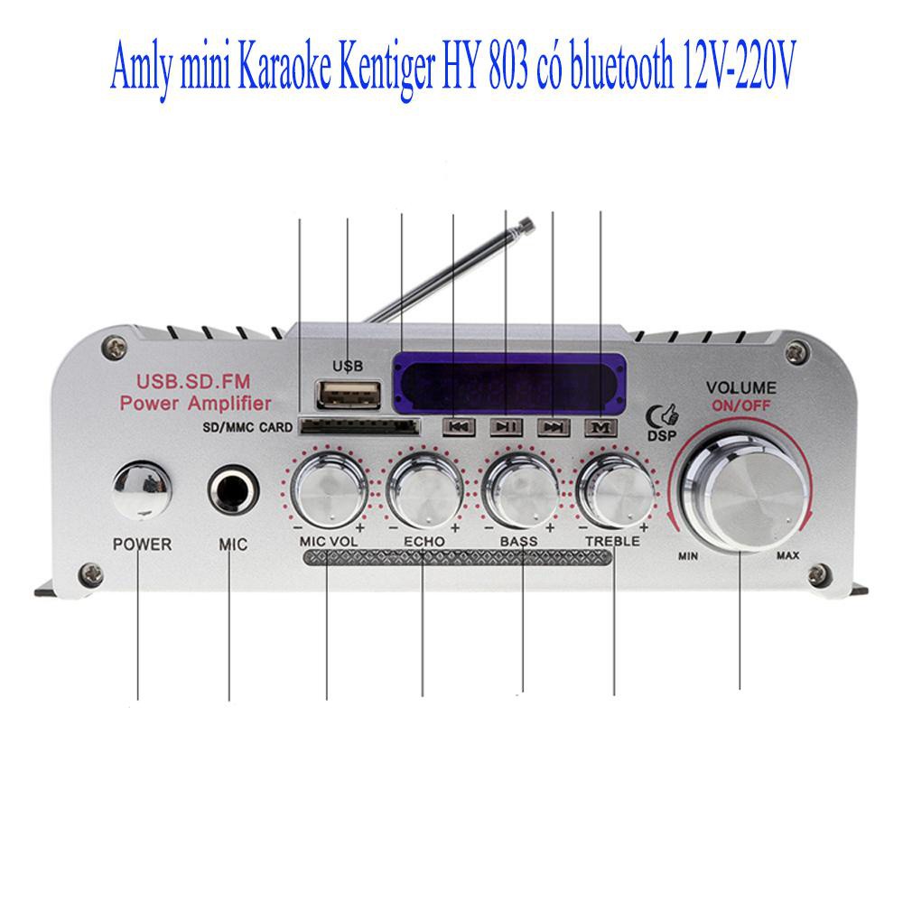 Amly ôtô mini, Ampli 12v karaoke bluetooth, Amply mini, Âm thanh bluetooth,  Amly mini Karaoke Kentiger HY 803 z