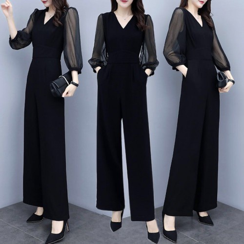 JUMPSUIT- Đồ Bay Đẹp-  CAO CẤP - HOT - SIZE CỰC CHUẨN  [tặng bút chì kẻ mày ]  - (ĐEN DÀI TAY PHỒNG) | BigBuy360 - bigbuy360.vn