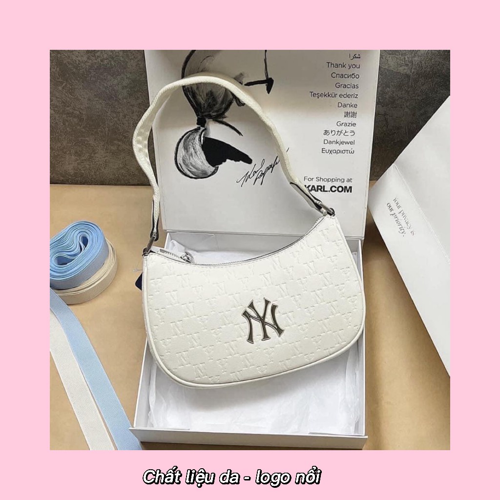 Túi Kẹp Nách Da In Chìm MLB NY Full Tag Code -Túi xách M.L.B thời trang 2022