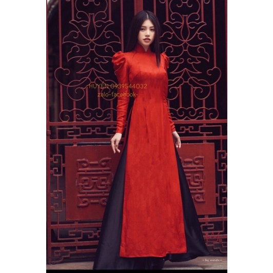 áo dài may sẵn tay phồng sơ mi có bigsize