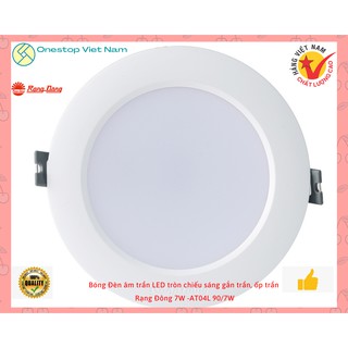 Đèn âm trần chiếu sáng gắn trần, ốp trần Rạng Đông 7W -AT04L 90/7W