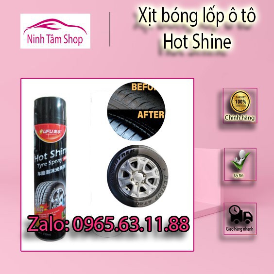 Thùng 12 chai xịt bóng lốp ô tô Hot shine chai to hàng LOẠI 1