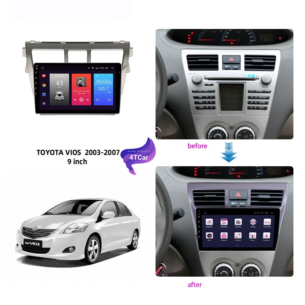 Mặt dưỡng Toyota Vios 2008-2012 (9 inch)