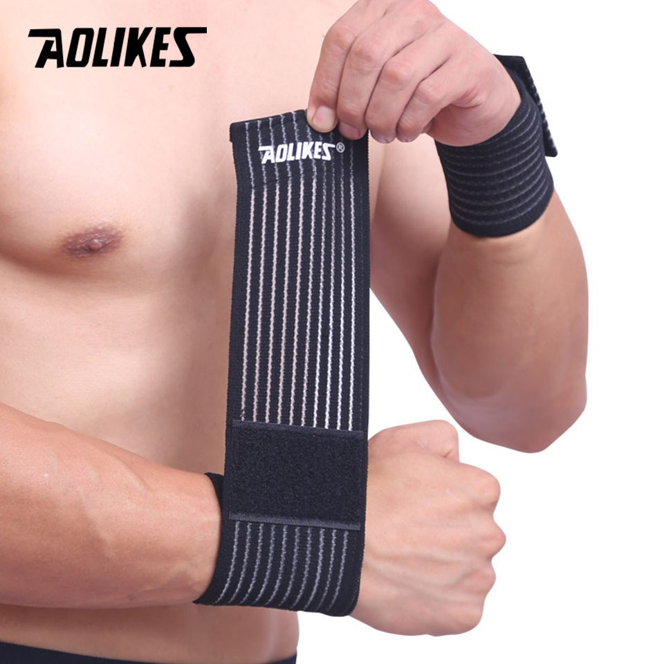 Băng quấn cổ tay tâp gym AOLIKES A-1535 co dãn thoáng khí bảo vệ khớp cổ tay sport bandage