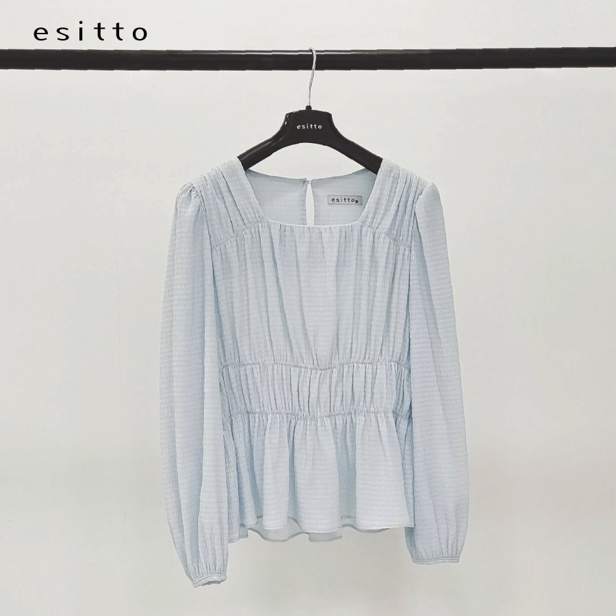 Áo kiểu nữ nhún eo esitto tay phồng phong cách tiểu thư - [ESBLA302] | BigBuy360 - bigbuy360.vn