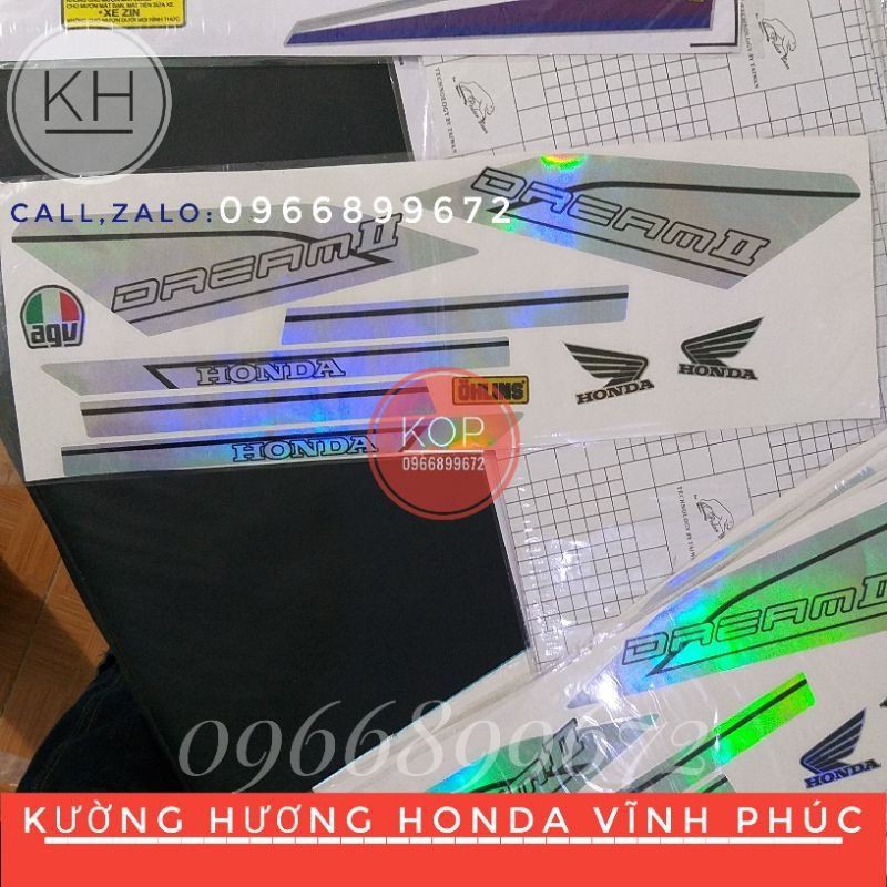 Tem xe DREAM ( 7 mầu sắc bạc dán xe DREAM thái &amp; việt)