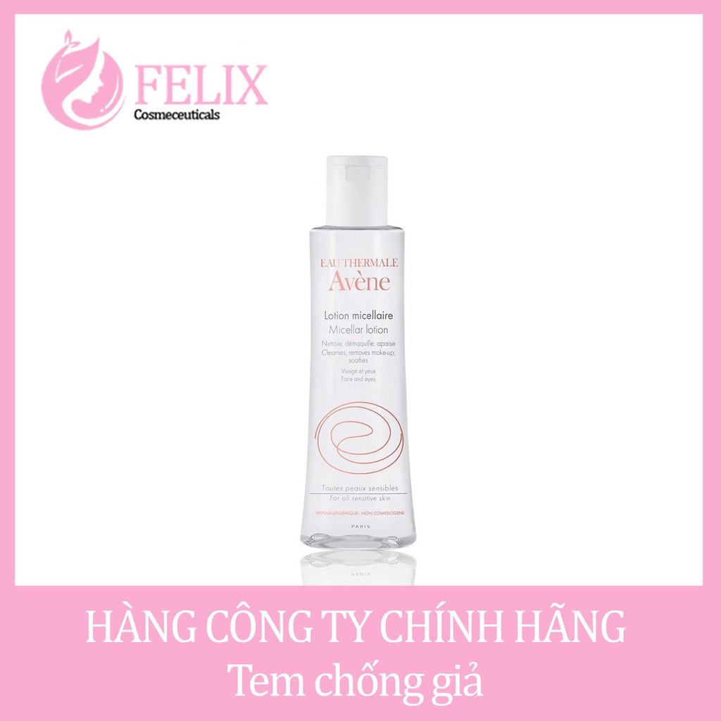 Lotion tẩy trang mặt mắt môi không làm khô da Avene Micellar Lotion Face and Eyes 200ml