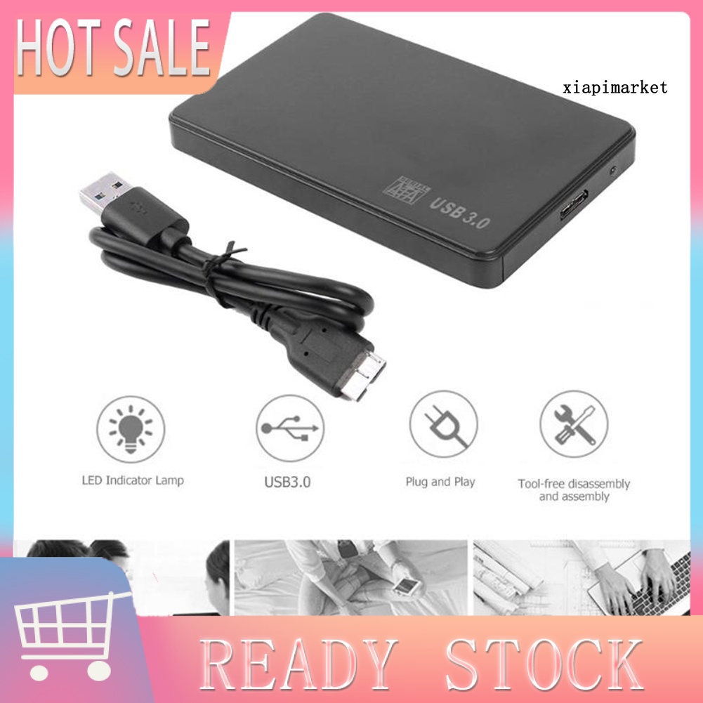 MAT_Portable 5Gbps USB 3.0 2.5 inch SATA External Hard Disk HDD SSD Case Box for PC