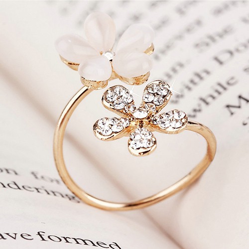 1 Nhẫn Hở Hình Hoa Cúc Đôi Có Thể Điều Chỉnh Kích Cỡ