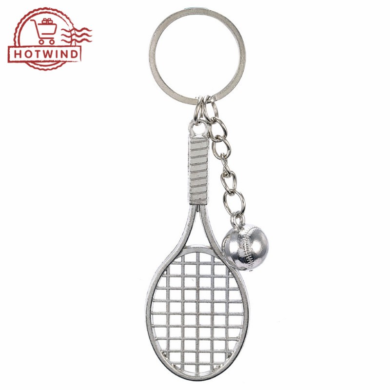 Móc khóa kim loại hình vợt cầu lông / cầu lông / tennis dễ thương