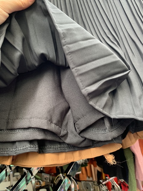 CHÂN VÁY XOÈ DẬP LY DÁNG MINI CẠP CAO CHẤT MÁT MS12010