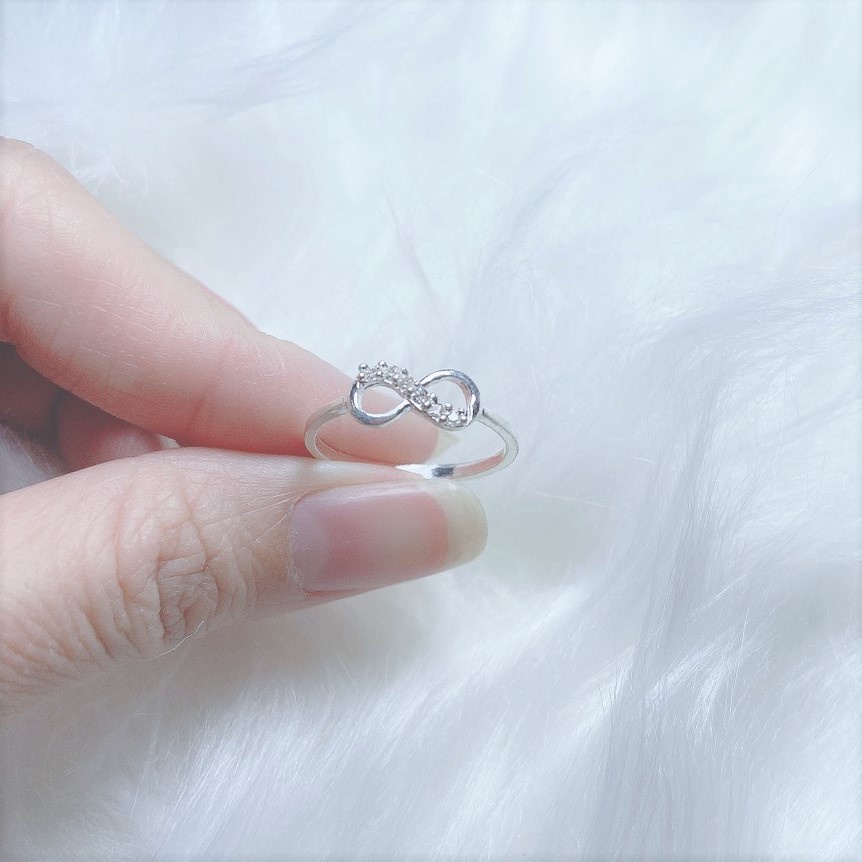 Nhẫn Bạc nữ mặt hình vô cực, chất liệu bạc ta cao cấp - Trang sức bạc Evasilver