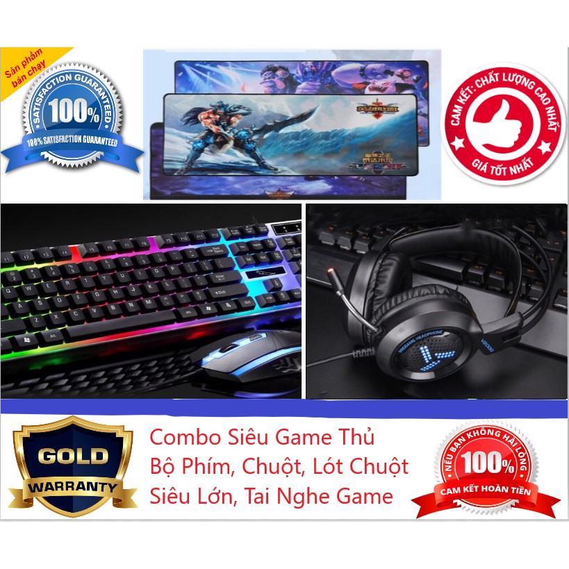 Bộ Phím Chuột G21 + Tai Nghe V2000 + Lót Chuột Siêu Lớn (Dành cho game thủ đẳng cấp)