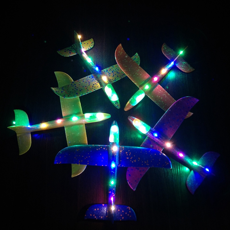 LED Light Up Throwing Airplane -Game, Outdoor Sports Toys- Kids Foam Plane,Gliders, Aircraft ,Gifts