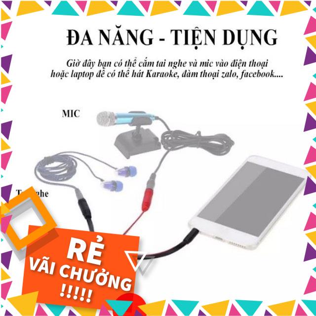 Cáp Gộp 2 Jack Mic + Tai Nghe Thành 1 Lỗ Cắm 3.5 mm Jack gộp audio và mic cho tai nghe có 2 cổng 3.5 GIÁ RẺ SỐ 1 HÀ NỘI