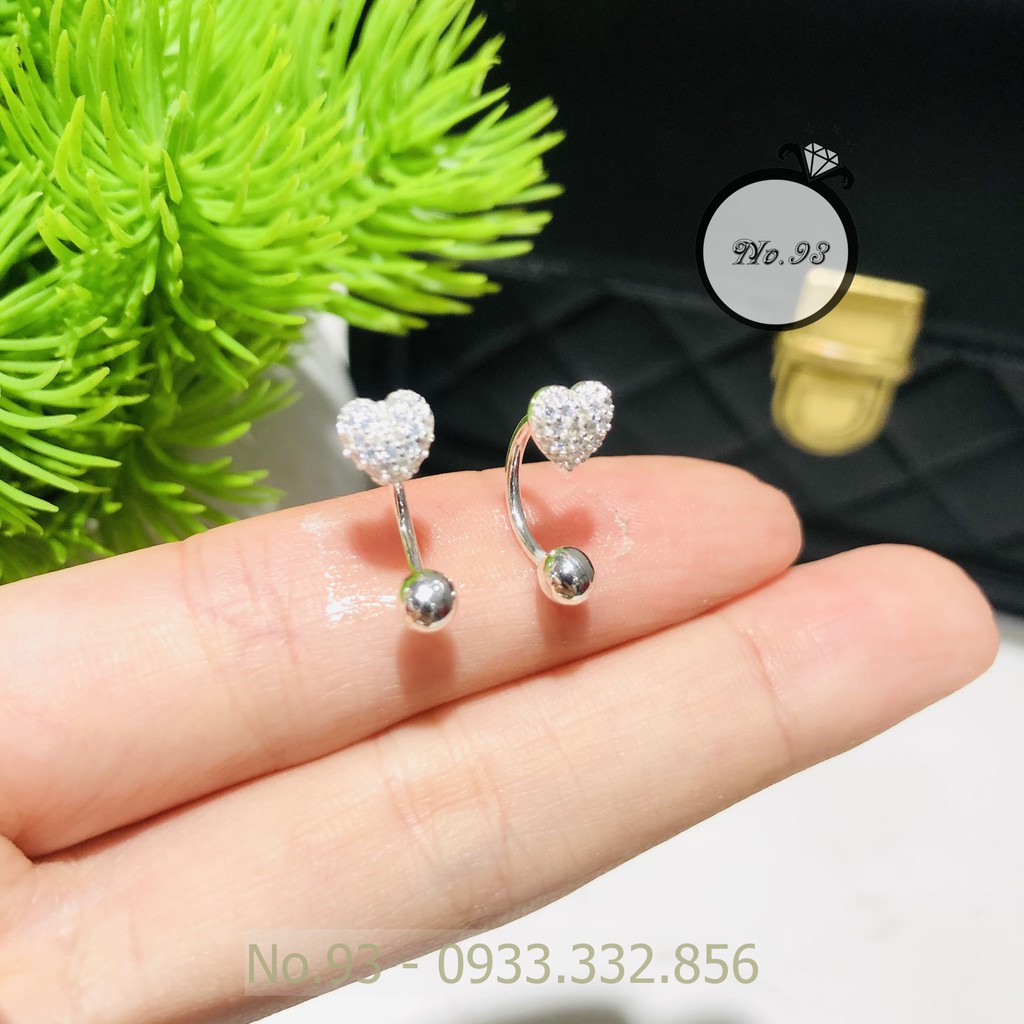 (BẠC CHUẨN) BÔNG TAI BẠC TA TRÁI TIM BƯỚM HOA NHỎ XINH NỮ TÍNH TRANG SỨC NO.93 HOA TAI NỮ ĐẸP ht307