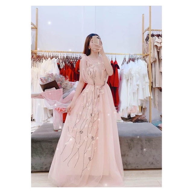 ẢNH VÀ VIDEO THẬT 1000%  Đầm xoè hoa rơi 3 D