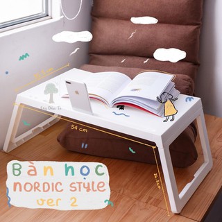 Bàn học ngồi bệt nhựa nordic style chân gập mẫu mới