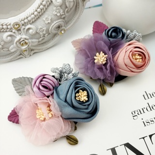 Cài áo Hoa Trà bằng vải lụa handmade - mã 81