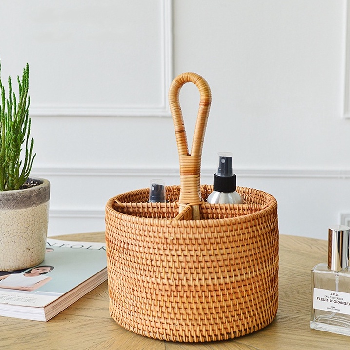 Hộp đựng đũa thia mây tre đan BAMBOOO ECO kệ để đồ nhà bếp , để điều khiển , để đồ đa năng trong phòng khách phòng bếp