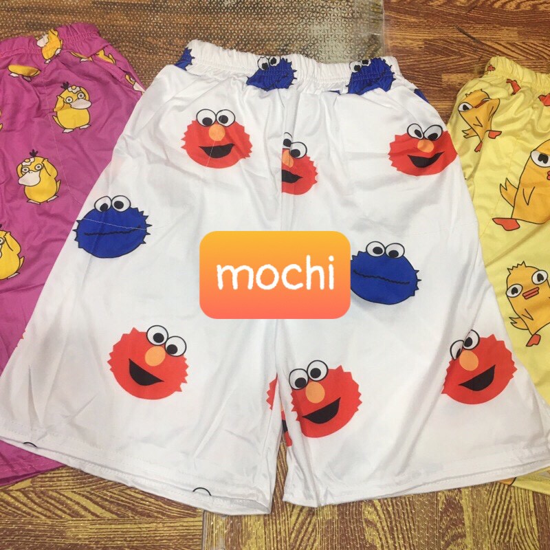 Q016 Quần đùi hoa có túi Sooc ống rộng hoạt hình unisex Short lửng ngắn in cartoon nam nữ đi ngủ chơi biển mặc đôi, nhóm